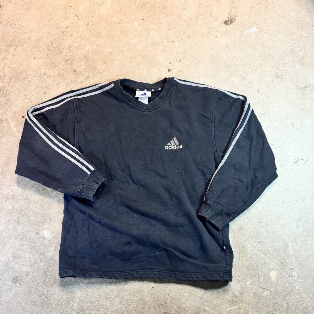 Vintage 90s Adidas Sweatshirt Embroidered Logo Classic Black Size L RARE